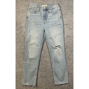 Madewell Jeans Womens 25P The Perfect Vintage Jean Raw Hem High Waist Distressed
